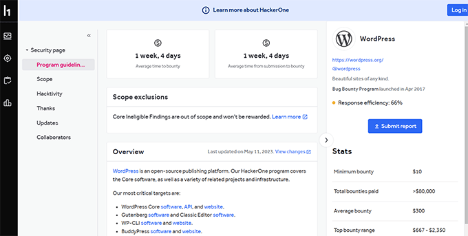 WordPress bug bounty program