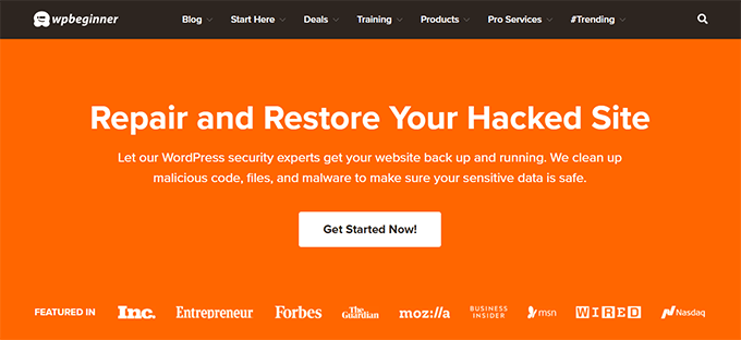 WPBeginner hacked site repair service WPBeginner hacked site repair service